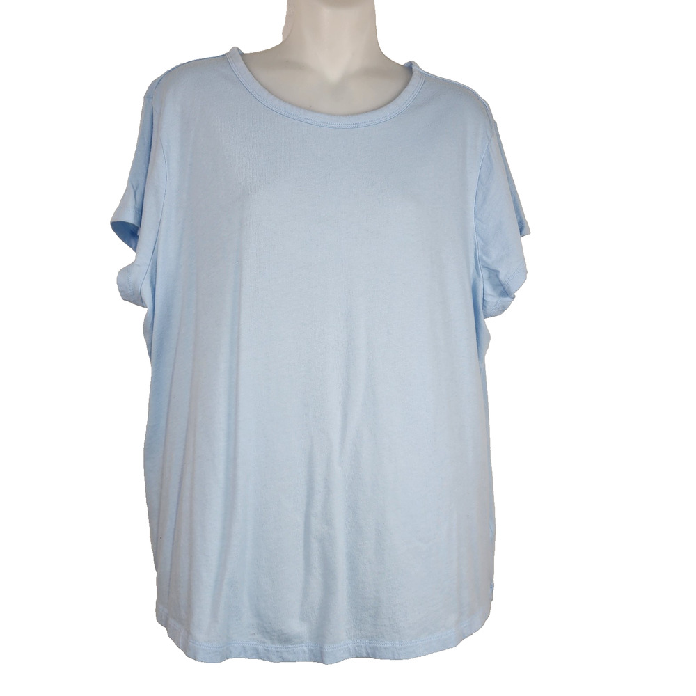 Elizabeth and James Womens Organic Cotton T Shirt Blue XXL Short Sleeve Knit